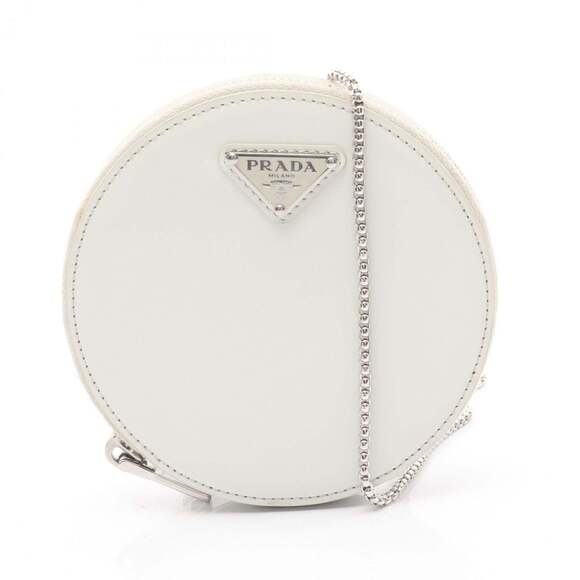PRADA White Leather Shoulder Bag